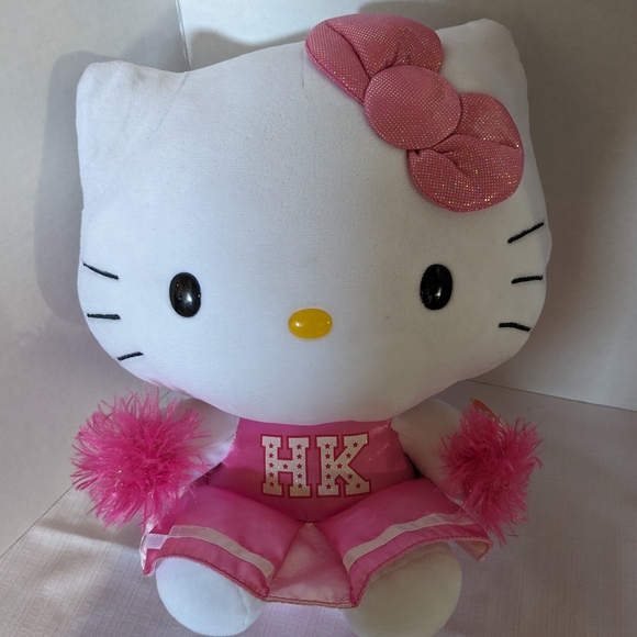 Hello Kitty Ty Beanie Buddy Baby cheerleader with pom pom 11" plush toy with tag - Picture 13 of 13